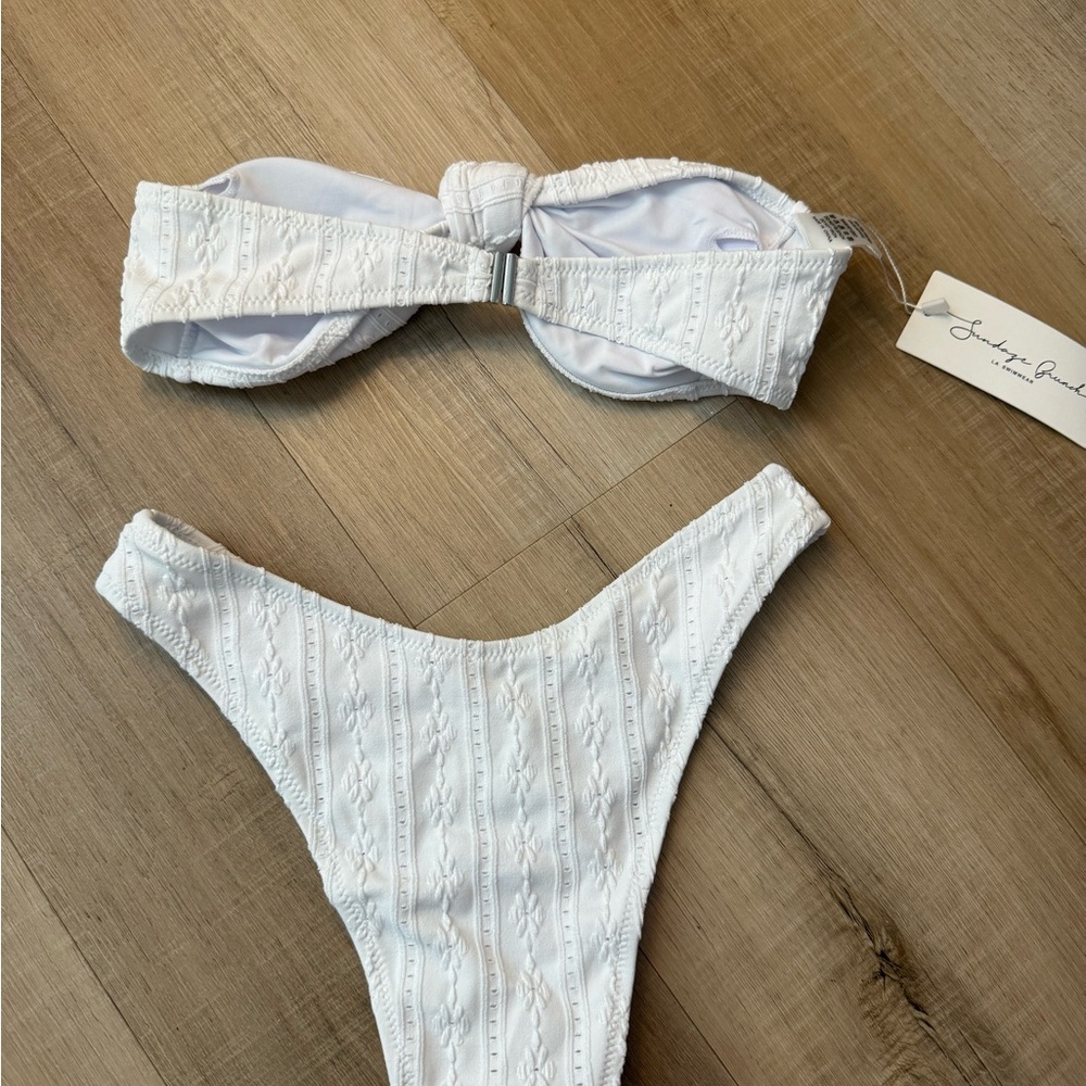 White Textured Bikini Set - Picture 2 of 3